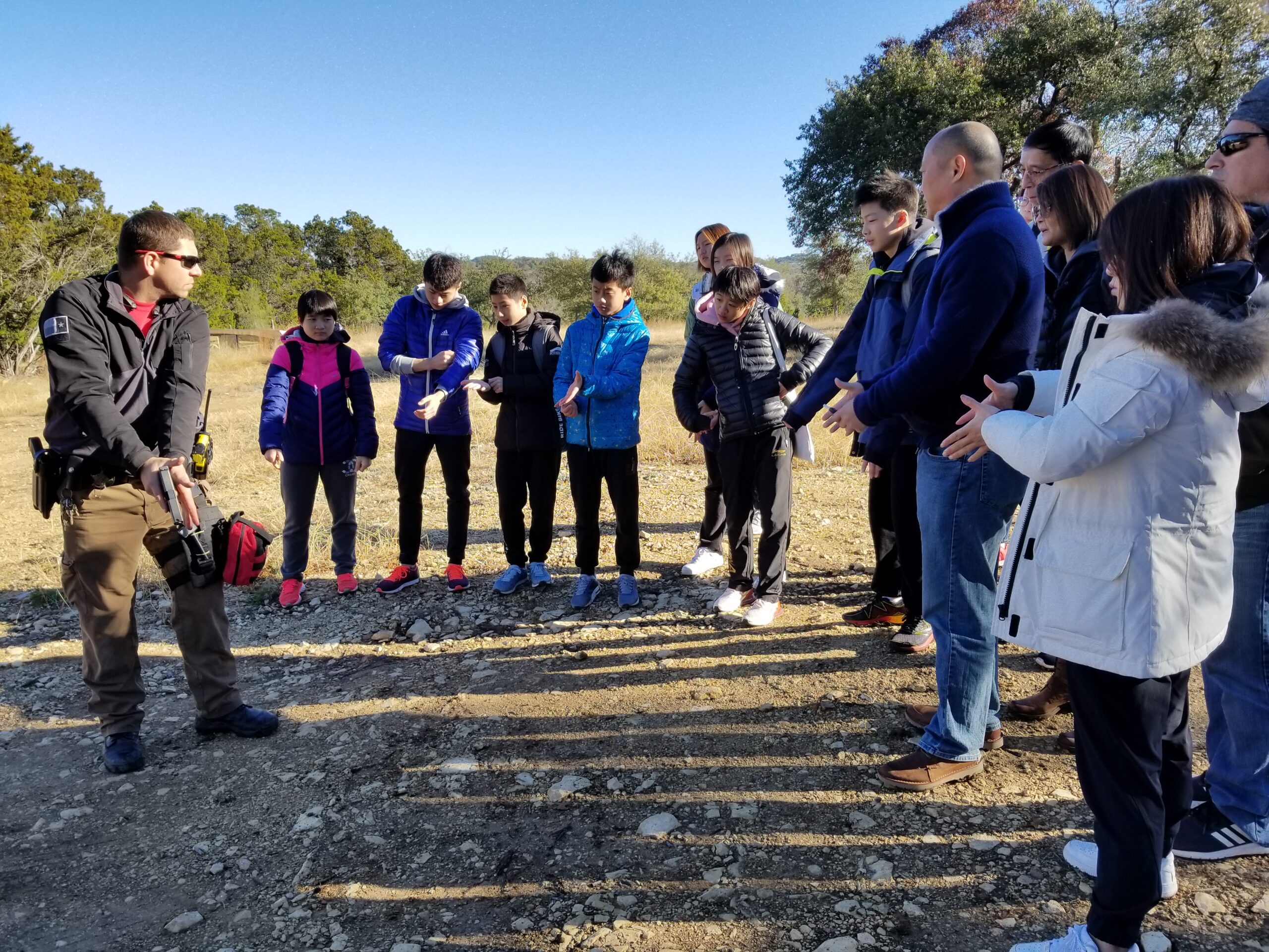 Firearms training session at the range